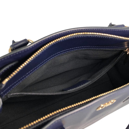 Salvatore Ferragamo Gancini Handbag Totebag Navy Vintage 6faja2