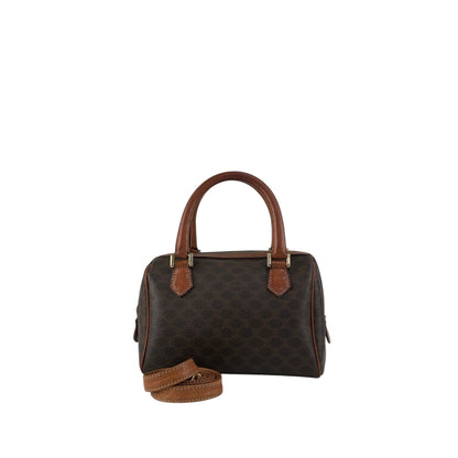 CELINE Macadam Two-way Small Boston bag Shoulder bag Brown Vintage b6a3tr