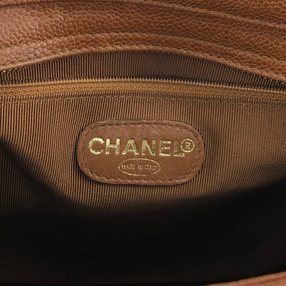 CHANEL Logo Shoulder bag Brown Vintage xufczz