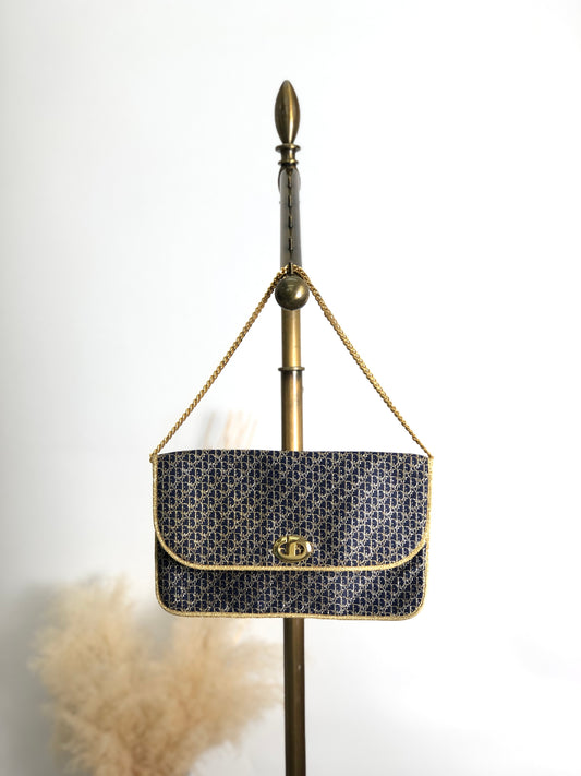 Christian Dior Trotter Chain Crossbody Navy Vintage gcy3i2