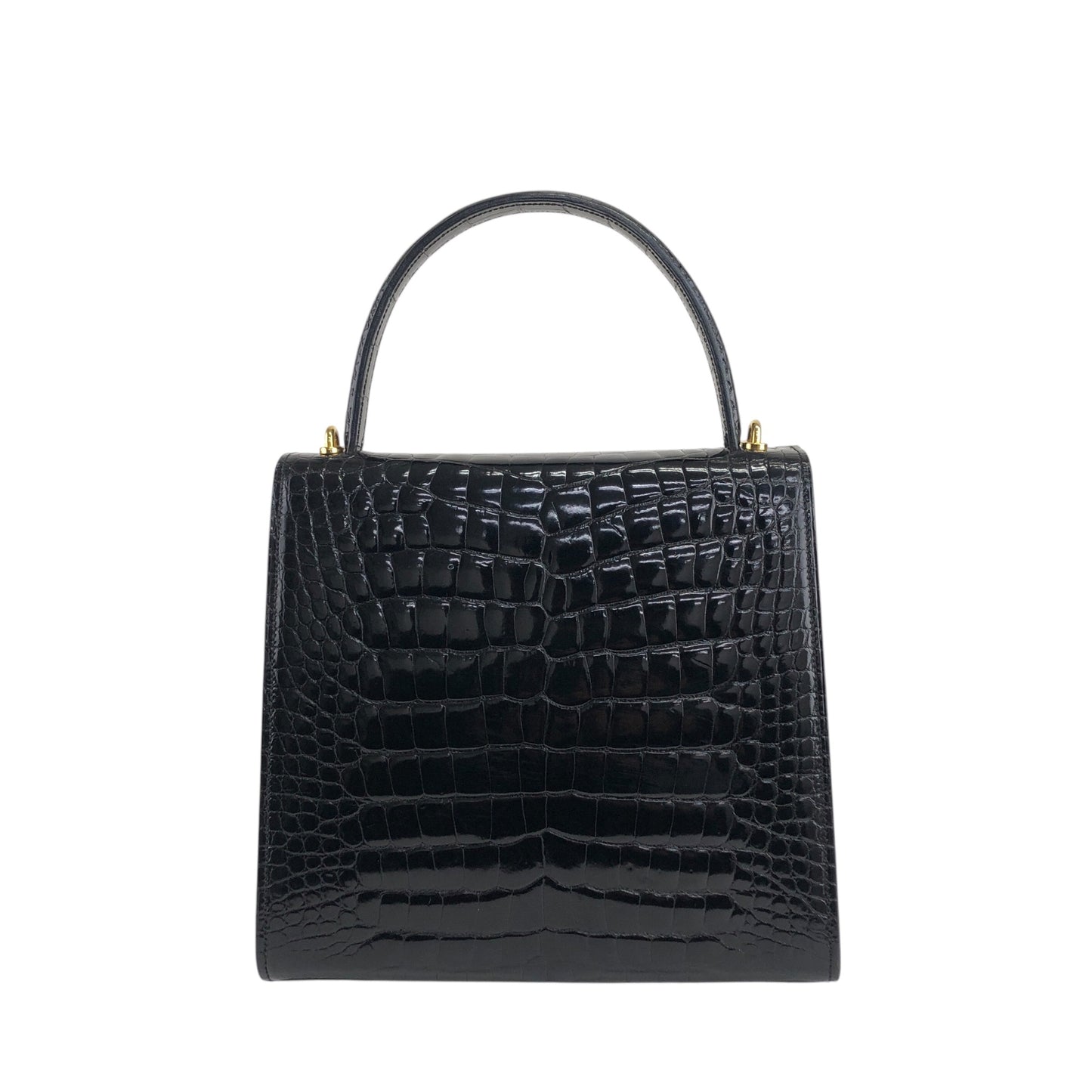 CELINE Circle Logo Two-way Top Handle Handbag Shoulder bag Black Vintage bwjy43
