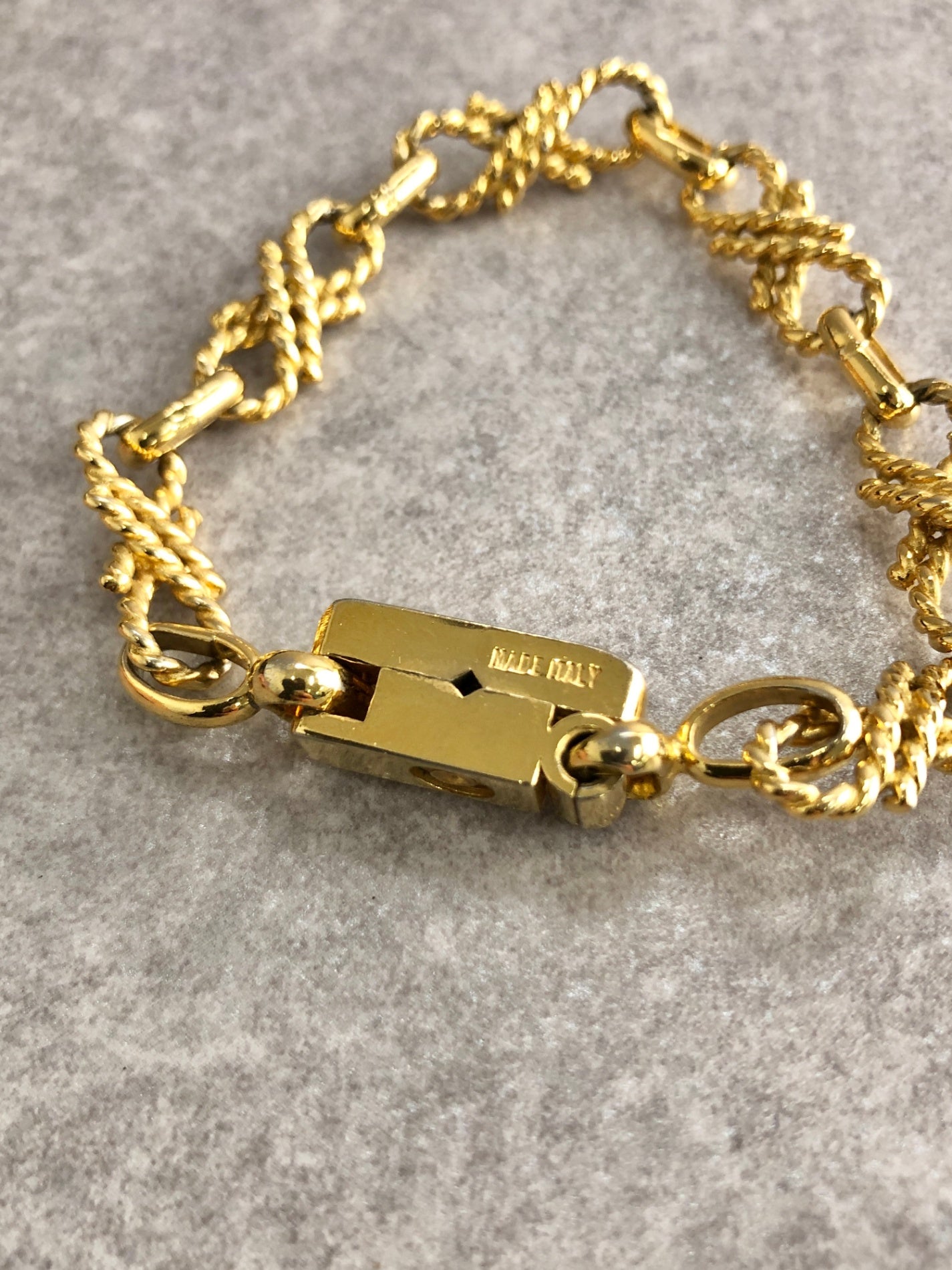 CELINE Logo Bracelet Gold Vintage z48fez