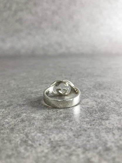 GUCCI Interlocking SILVER925 Ring Silver Vintage empzdp