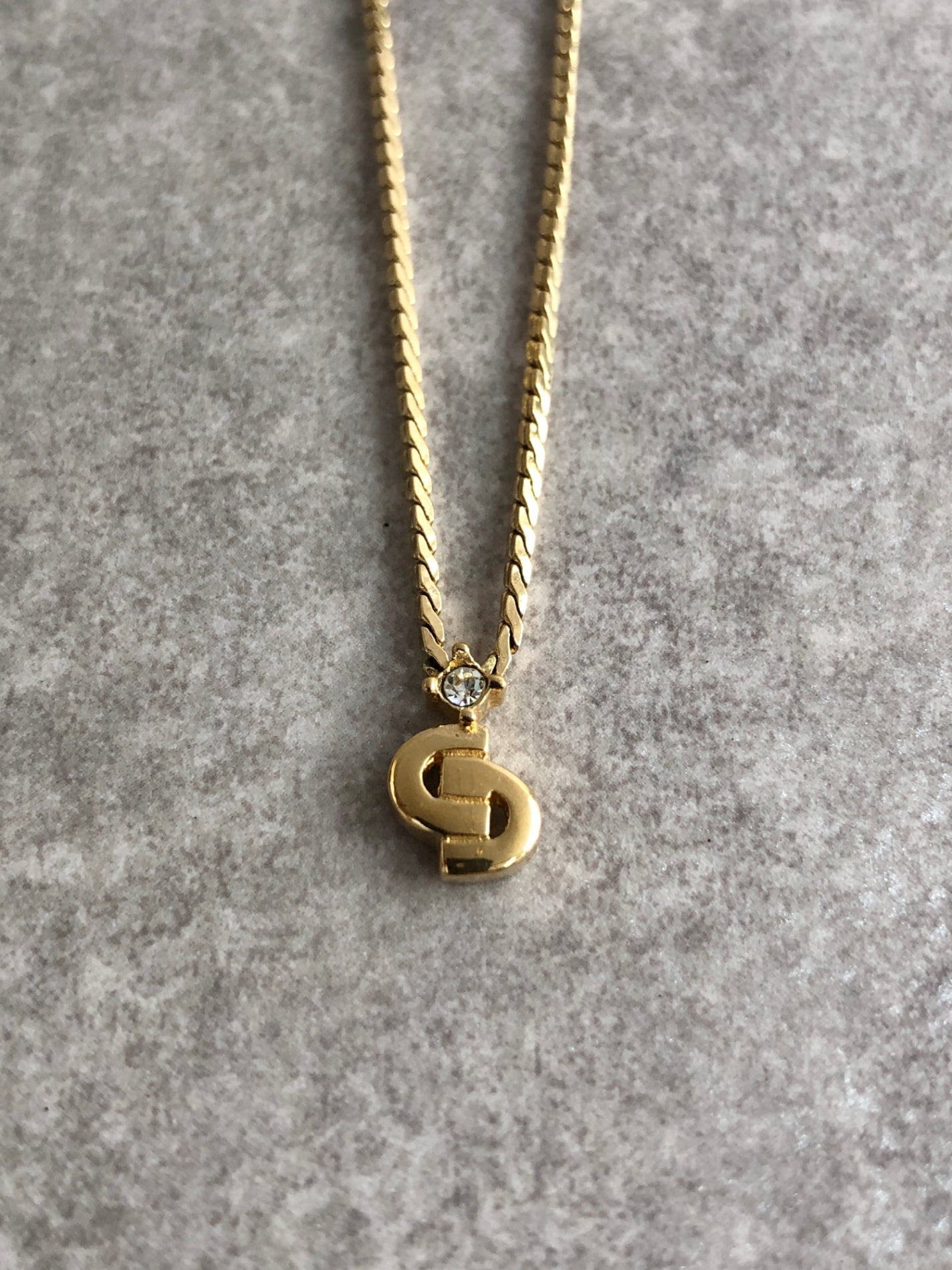 Christian Dior CD Logo Necklace Gold Vintage a4e5gp