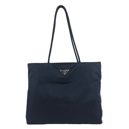 PRADA Triangle Logo Handbag Totebag Navy Vintage 7s5abw