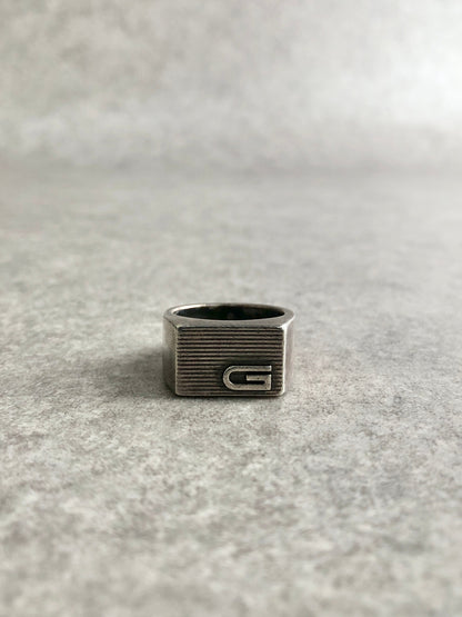 GUCCI G Motif  Ring Silver Vintage u4atsw