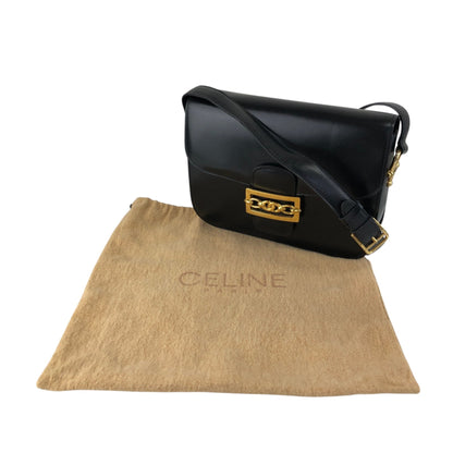 CELINE Horse Bit Shoulder bag Black Vintage jh7wiz