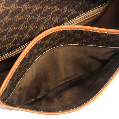 CELINE Macadam Blason Buckle Crossbody Shoulder bag Brown Vintage yge8nd