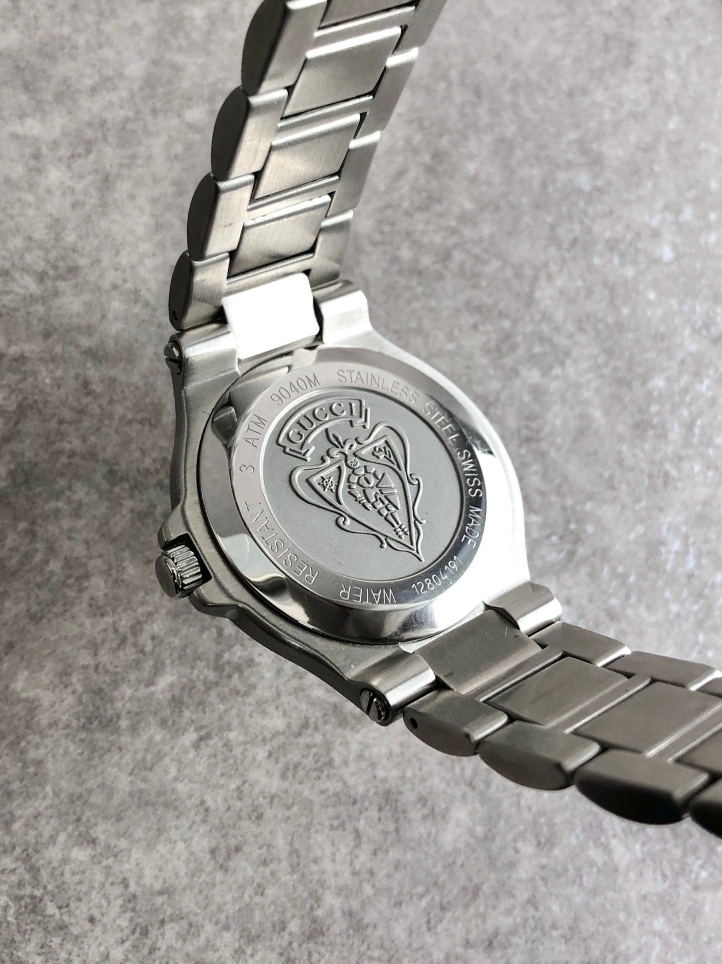 GUCCI Logo Quartz Watch Silver 9040M Vintage gtbcth