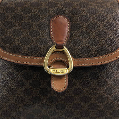 CELINE Macadam Horse Bit Shoulder bag Brown Vintage ydcmjg