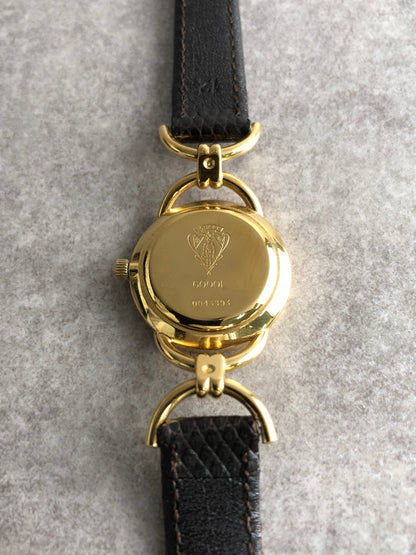 GUCCI Logo Quartz Watch Gold 6000L Vintage c25zxe
