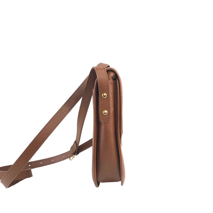 Yves Saint Laurent YSL Logo Leather Shoulder bag Brown Vintage agjzhw