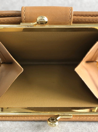 CELINE Macadam Blason Metal Clasp Folded Wallet Brown Vintage vsfyif