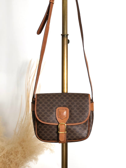 CELINE Macadam Blason Shoulder bag Brown Vintage uuvwb7