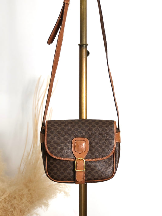 CELINE Macadam Blason Shoulder bag Brown Vintage uuvwb7