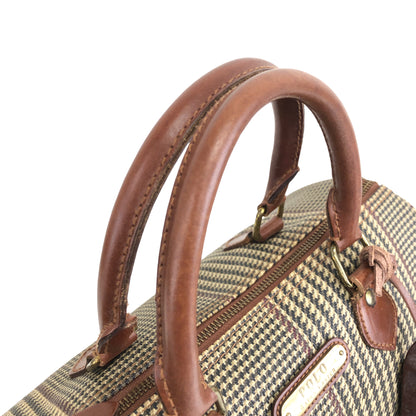 RALPH LAUREN Glen Check Handbag Boston bag Brown Vintage mgcf5g