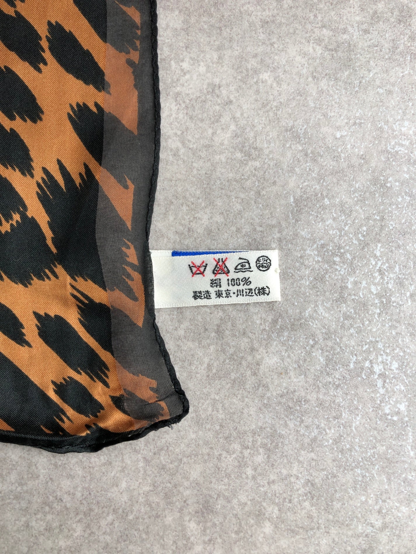 Yves Saint Laurent YSL Logo Silk Scarf Black×Brown Vintage 2ttmtp