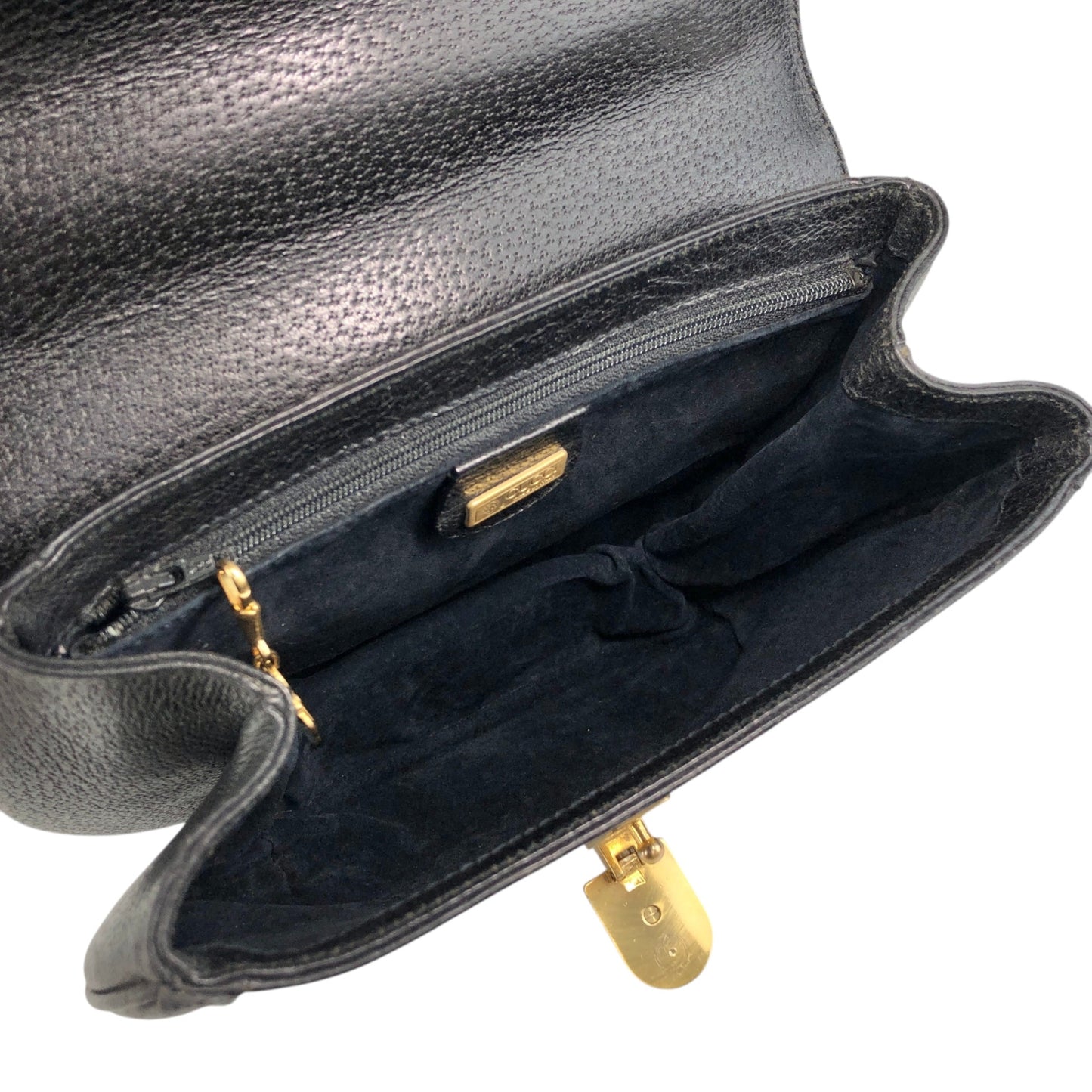 GUCCI Bamboo Shoulder bag Black Vintage g6iek4