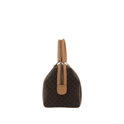 CELINE Macadam Small Boston bag Handbag Brown Vintage 2iu55c