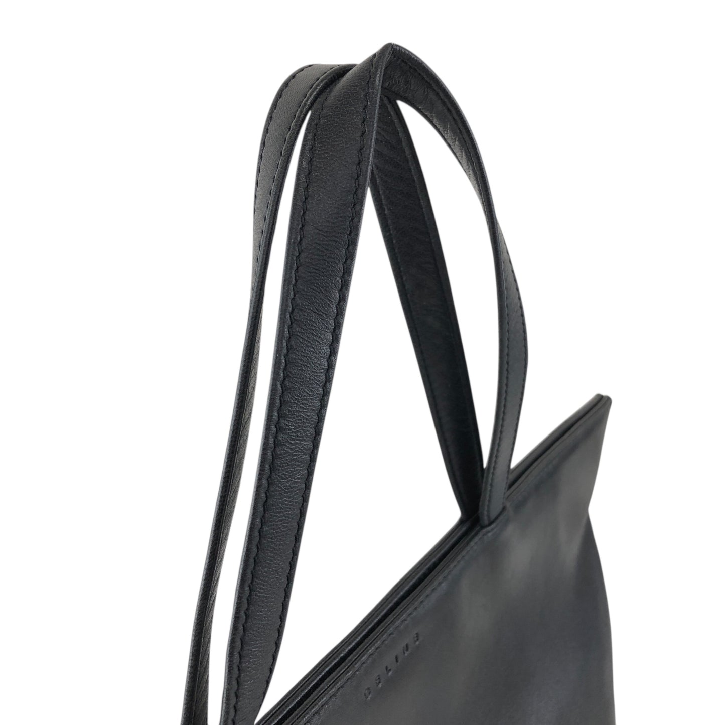 CELINE Logo Embossed Totebag Black Vintage khd67u