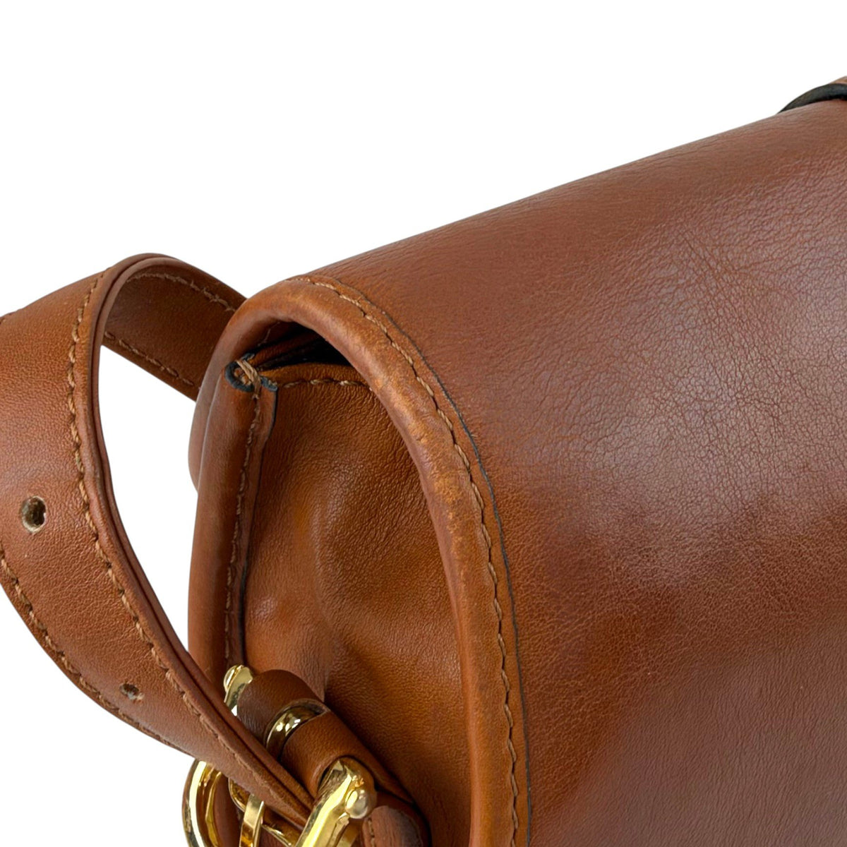 CELINE Gancini Shoulder bag Brown Vintage myaerh