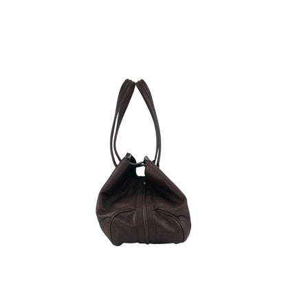 CELINE Blason Embossed Hobobag Shoulder bag Brown Vintage g5bz4k