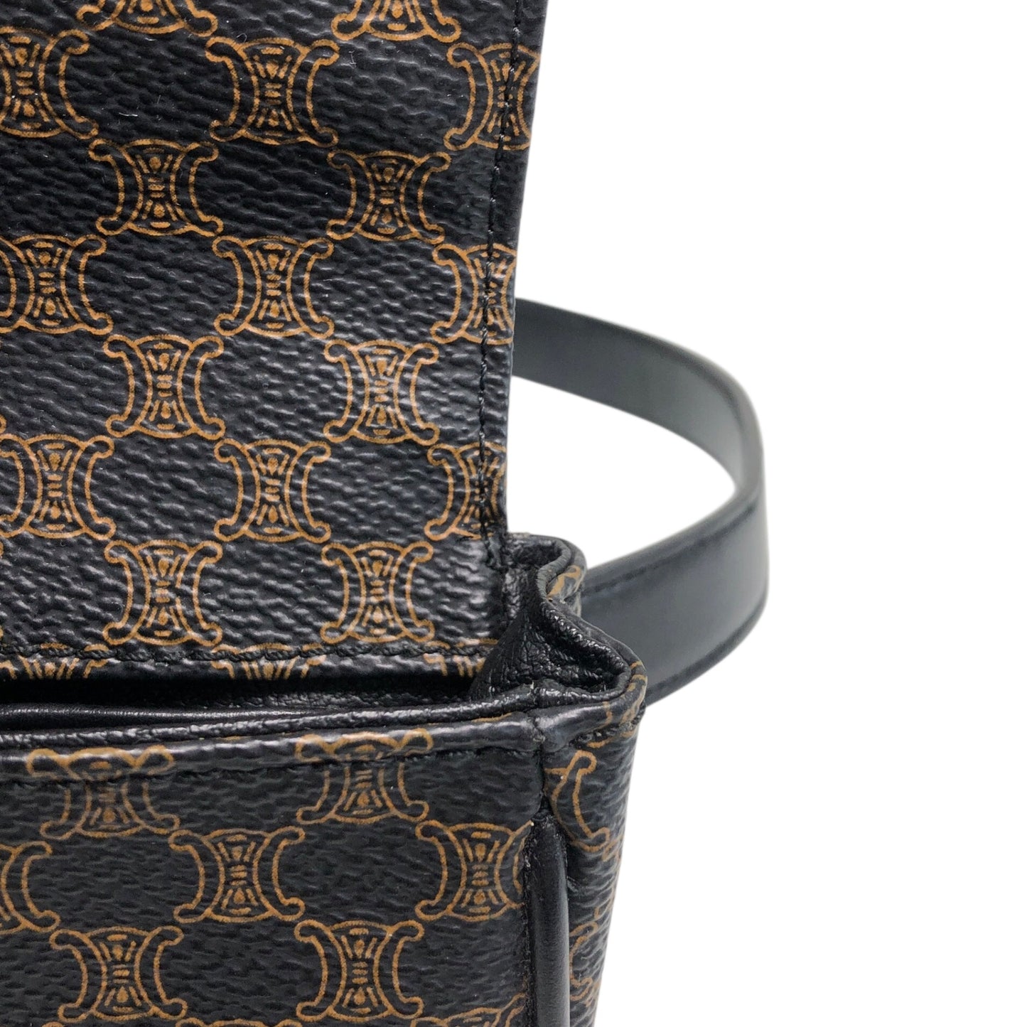 CELINE Macadam Sling bag Shoulder bag Black Vintage uwmfjs