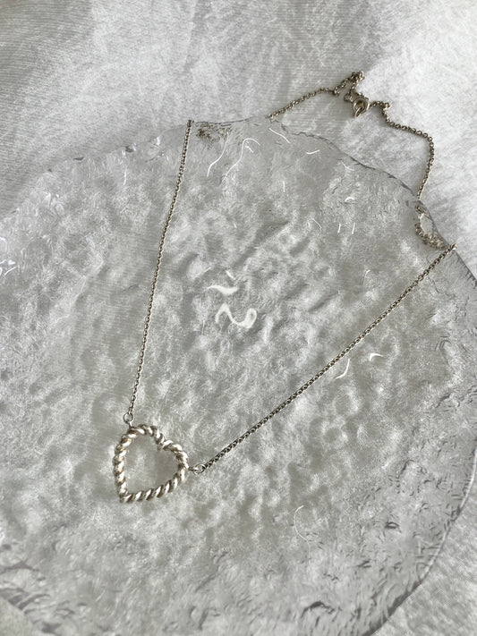Tiffany & Co. Heart Motif  SILVER925 Necklace Silver Vintage 87wdvb