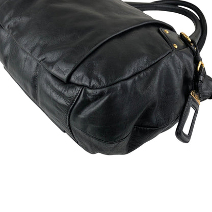 PRADA Logo Two-way Handbag Shoulder bag Black Vintage ashbj6
