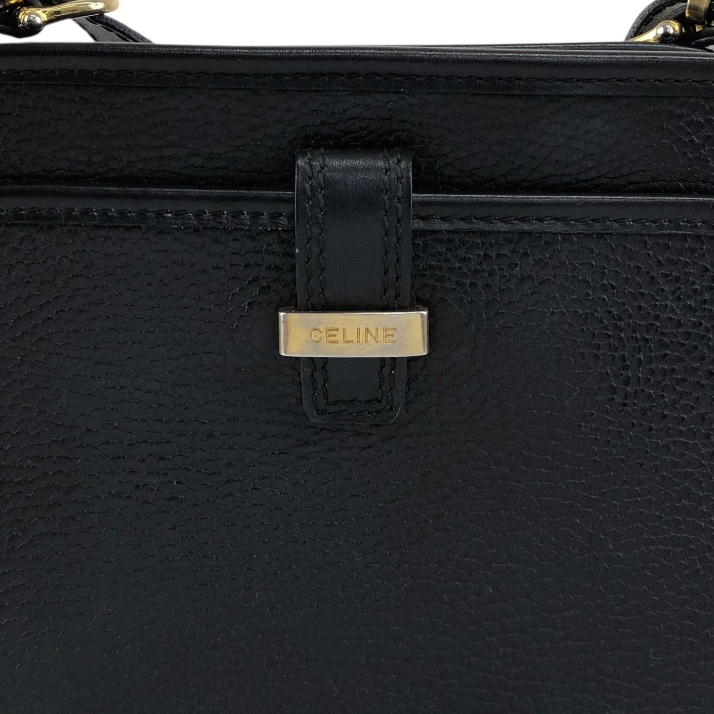CELINE Logo Crossbody Shoulder bag Black Vintage ux8giy