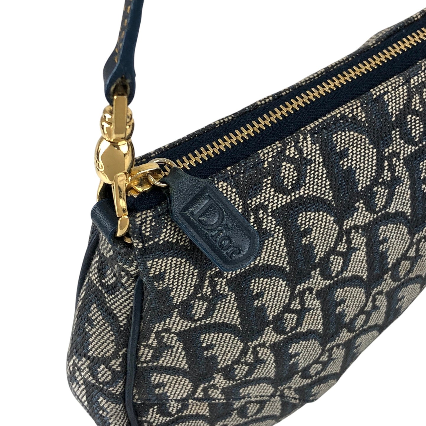 Christian Dior Trotter Shoulder bag Blue Vintage d5g4uj