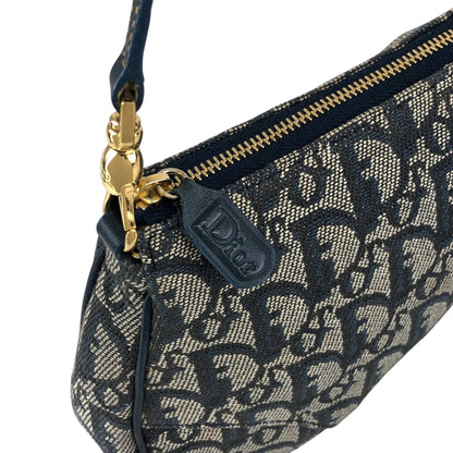 Christian Dior Trotter Shoulder bag Blue Vintage d5g4uj