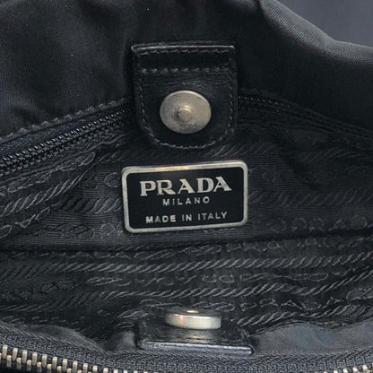 PRADA Triangle Logo   Handbag Shoulder bag Black Vintage  syw6br