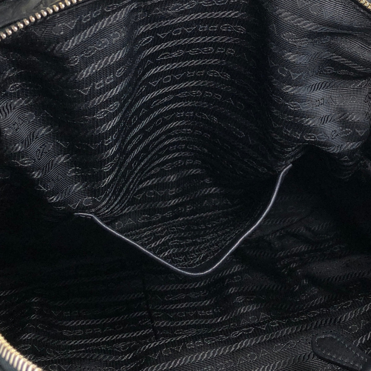 PRADA Logo Two-way Handbag Shoulder bag Black Vintage b3cs48