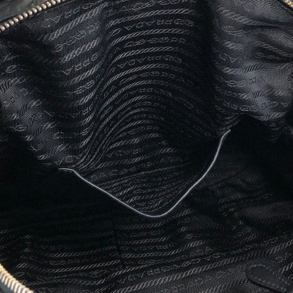 PRADA Logo Two-way Handbag Shoulder bag Black Vintage b3cs48