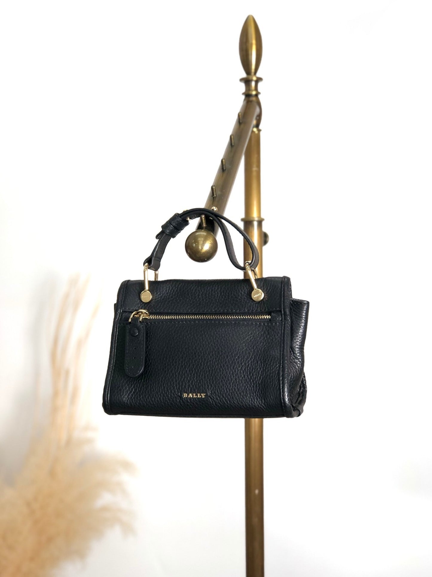 BALLY 雙向小號手提包單肩包黑色復古 zgiefw