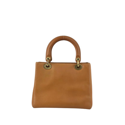Christian Dior Lady Dior Charm Handbag Brown Vintage 5f6z3d