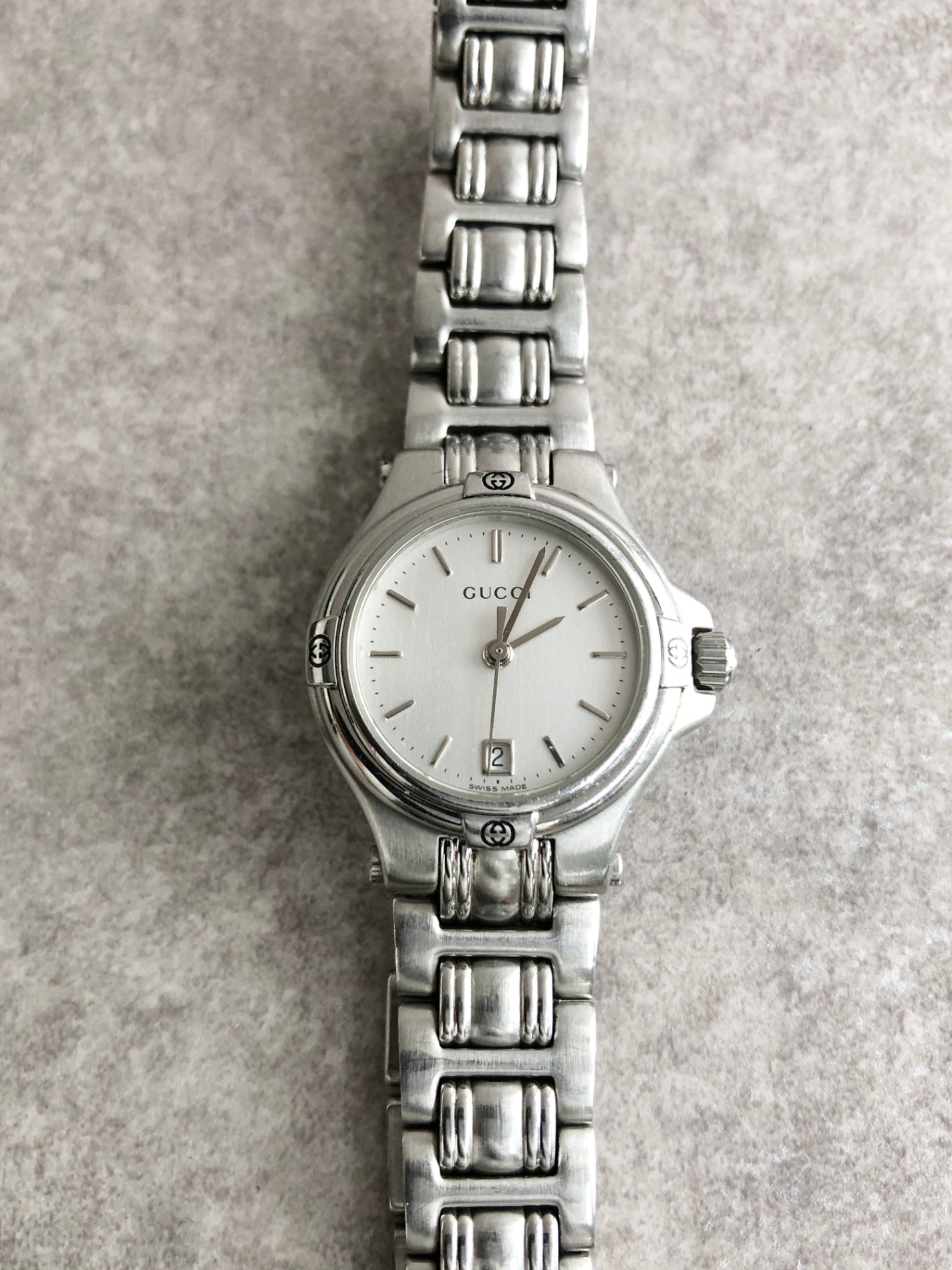 GUCCI GG Watch Silver 9040L Vintage 8xaiw7