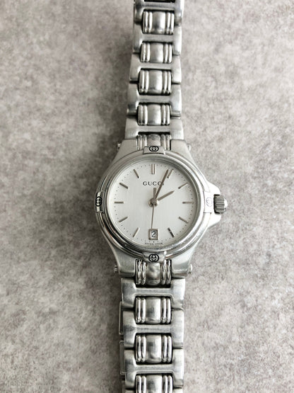 GUCCI GG Watch Silver 9040L Vintage 8xaiw7