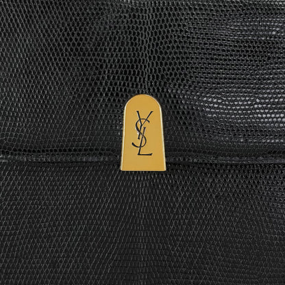 Yves Saint Laurent YSL Logo Shoulder bag Black Vintage 8mrrci