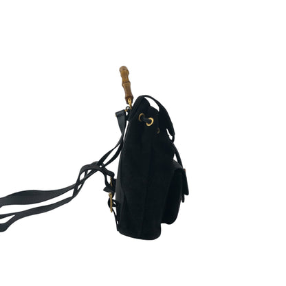 GUCCI Bamboo Turn Lock Backpack Black Vintage bkpfsf