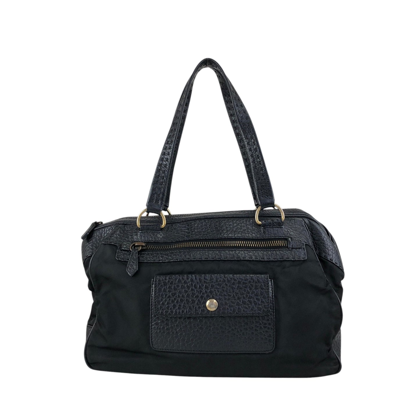PRADA Triangle Logo Front Pocket Totebag Black Vintage 8vzd5r