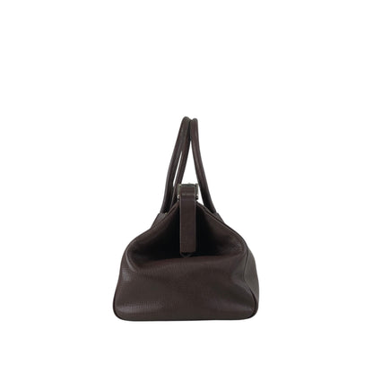 PRADA Metal Clasp Handbag Brown Vintage zwwp2k