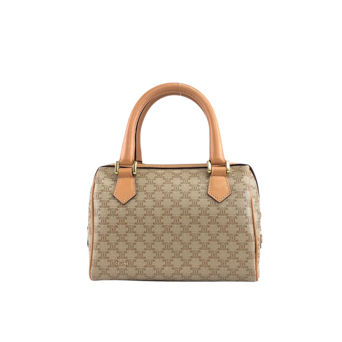 CELINE Macadam Two-way Handbag Shoulder bag Beige Vintage f3hr3k