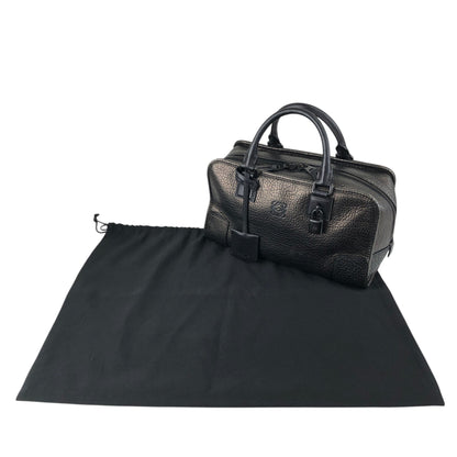 LOEWE Amazona Anagram Small Boston bag Handbag Metallic Black Vintage zmwhrn