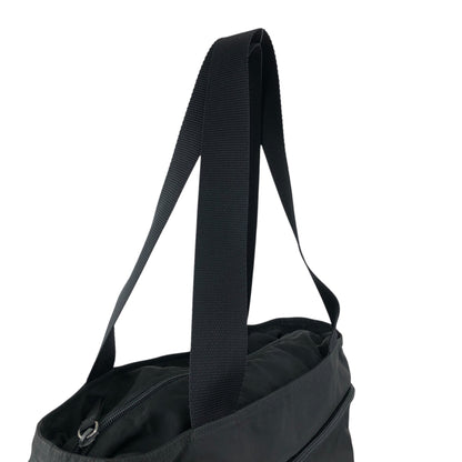 PRADA Tessuto Triangle Logo Front Zipper Totebag Black Vintage vda5bg