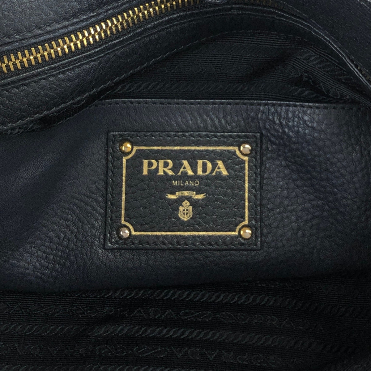 PRADA Logo Totebag Black Vintage fpj5iw