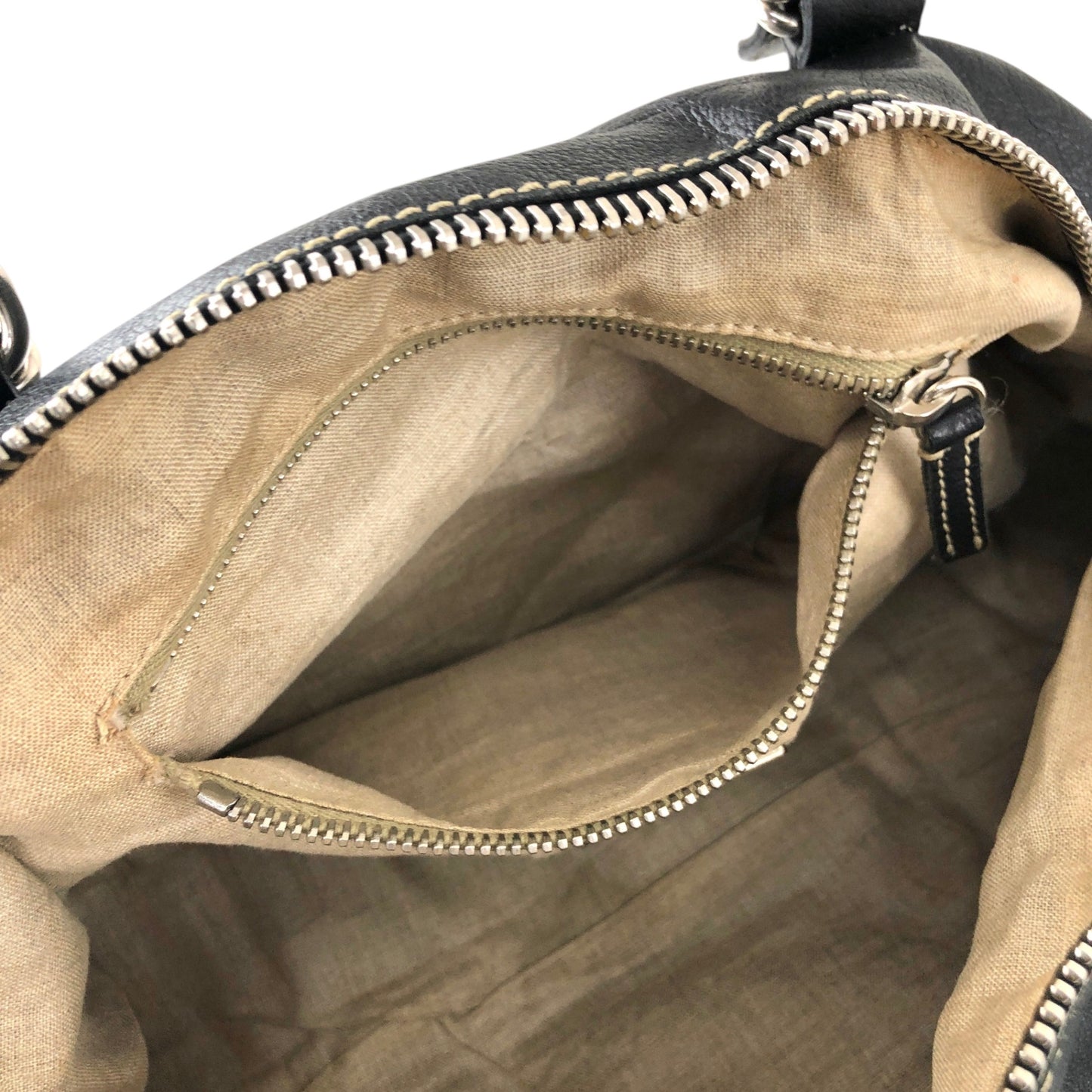 PRADA Logo Embossed Belt Handbag Black Vintage m8shz4