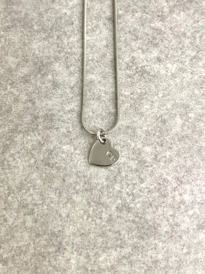 Christian Dior CD Logo Heart Motif Necklace Silver Vintage 2f2nrz