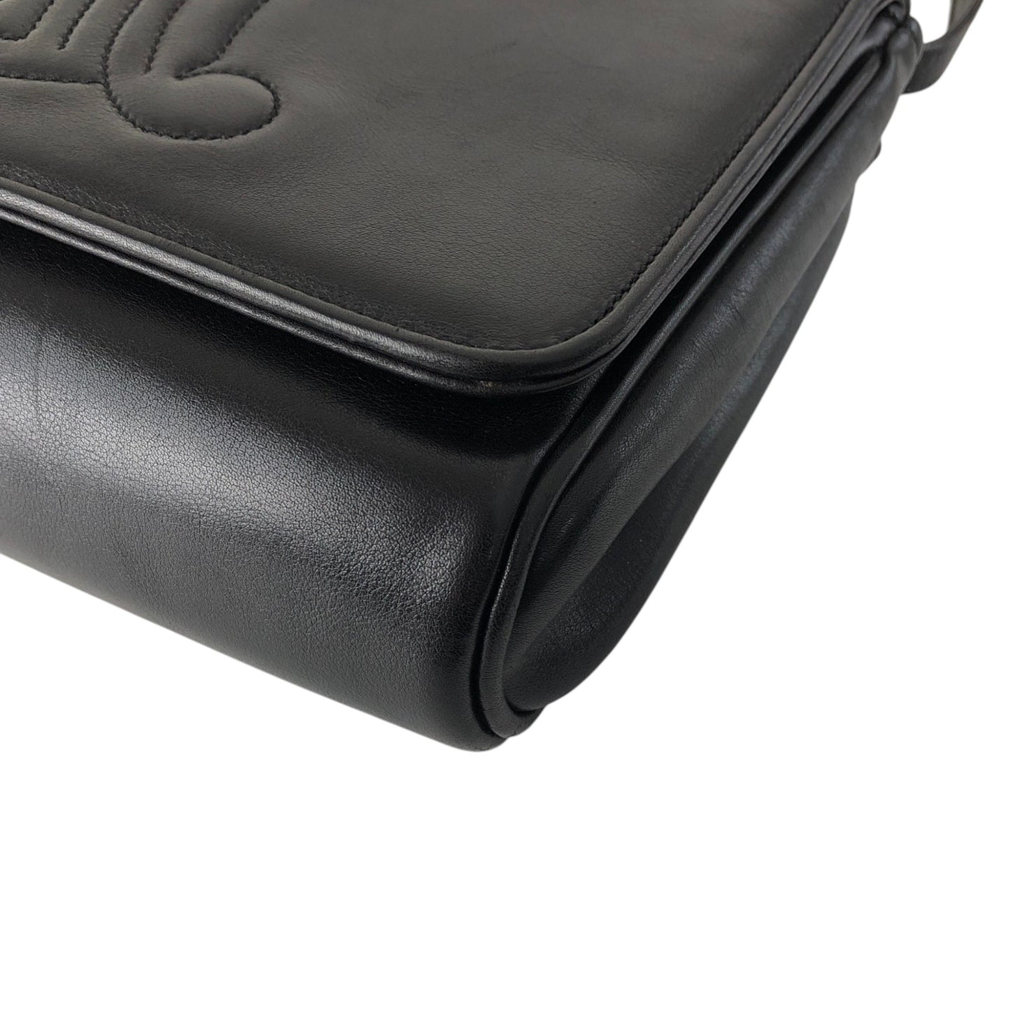 CELINE Blason Shoulder bag Black Vintage tuhbjd
